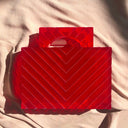 Victoria Handle Clutch - Strawberry